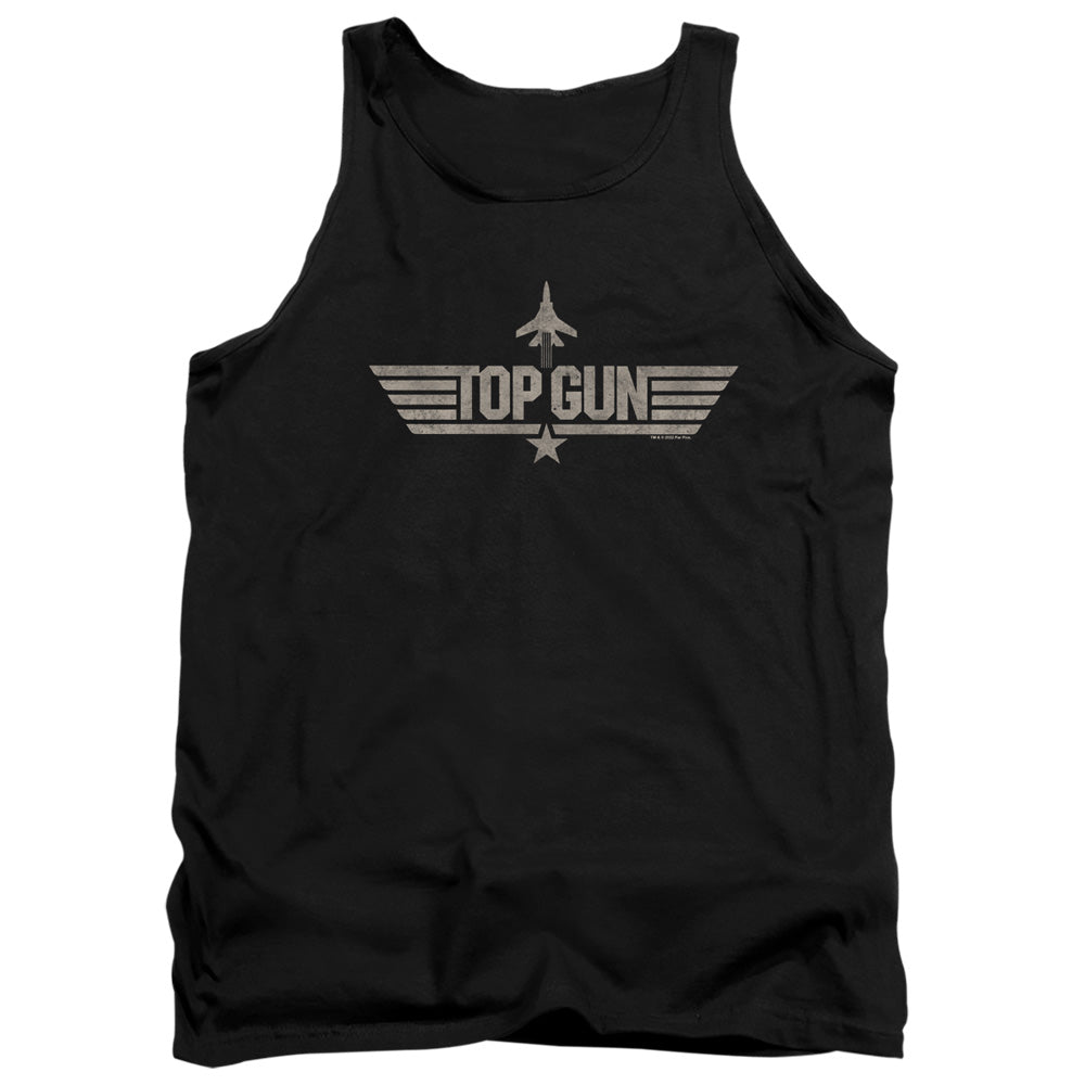 TOP GUN : MONOTONED LOGO ADULT TANK Black 2X