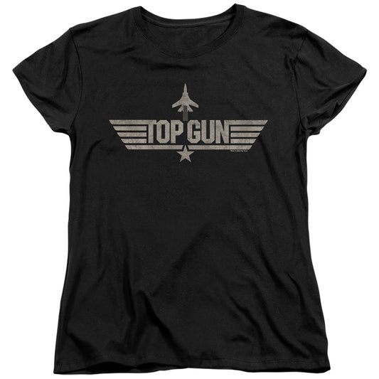 TOP GUN : MONOTONED LOGO WOMENS SHORT SLEEVE Black 2X