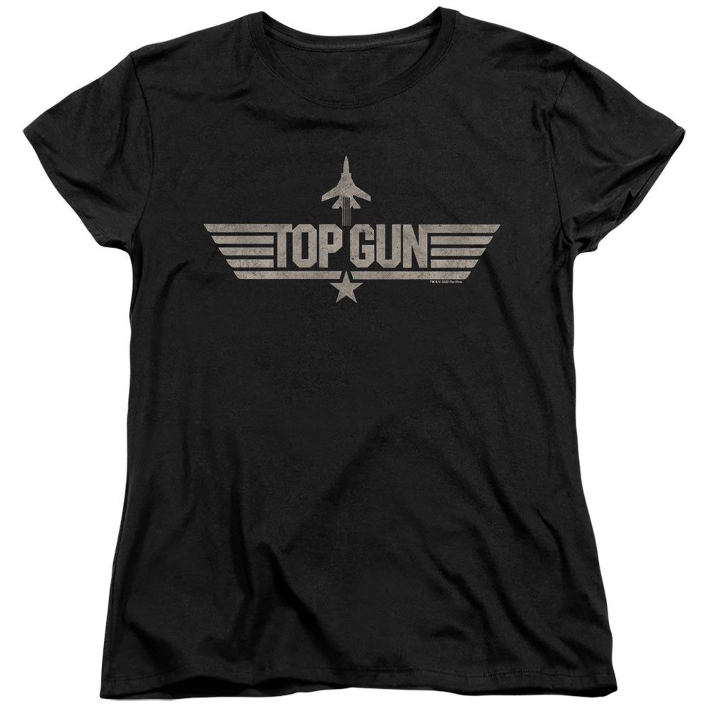 TOP GUN : MONOTONED LOGO WOMENS SHORT SLEEVE Black SM