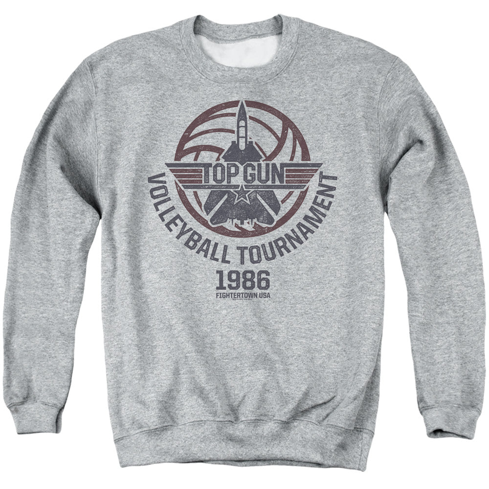 TOP GUN : VOLLEYBALL GREY ADULT CREW SWEAT Athletic Heather SM