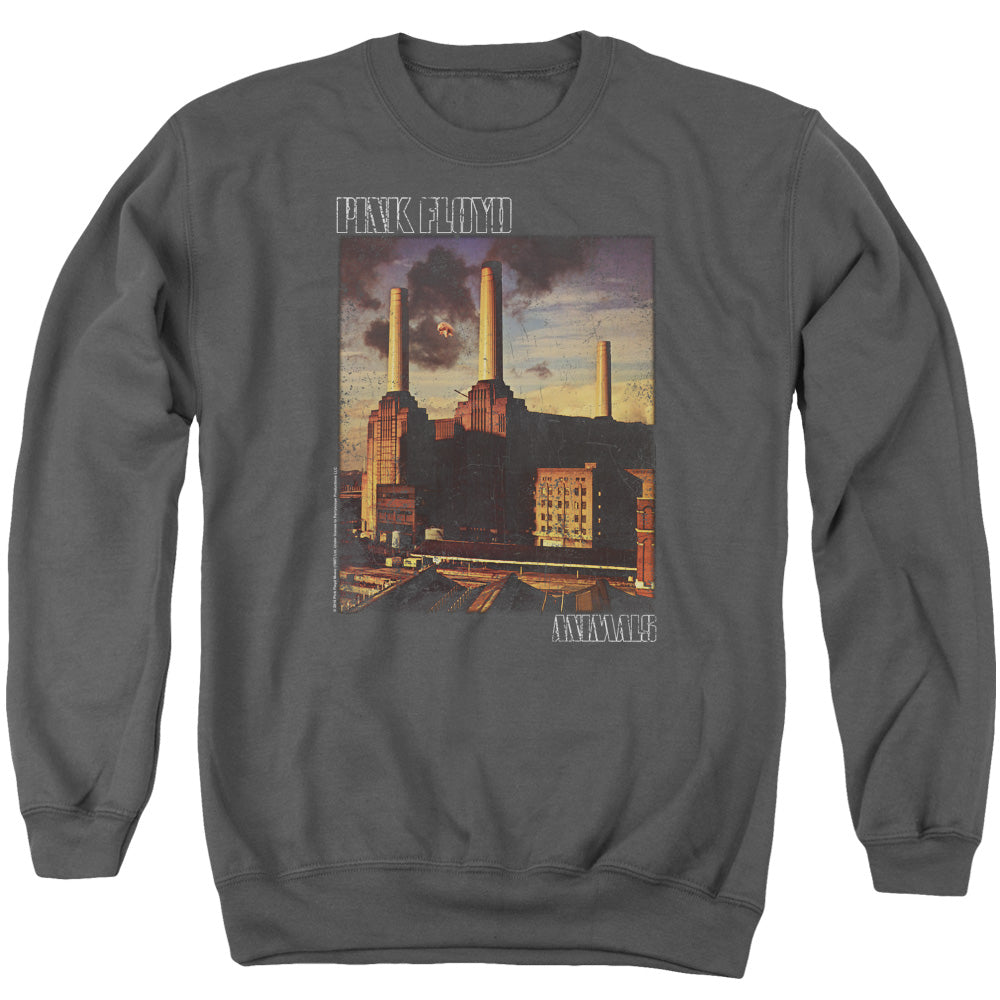 PINK FLOYD : FADED ANIMALS ADULT CREW SWEAT Charcoal MD