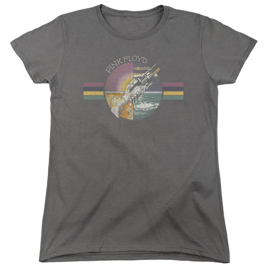 PINK FLOYD : WELCOME TO THE MACHINE WOMENS SHORT SLEEVE Charcoal MD