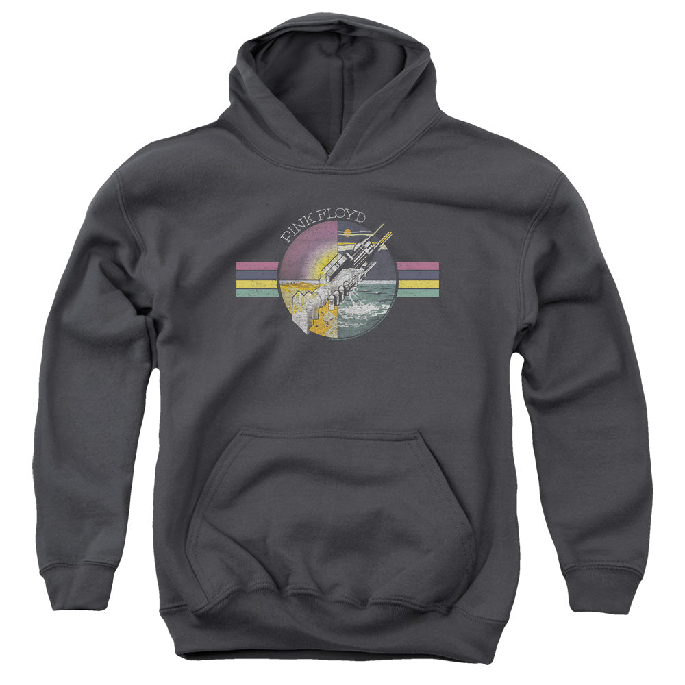 PINK FLOYD : WELCOME TO THE MACHINE YOUTH PULL OVER HOODIE Charcoal LG