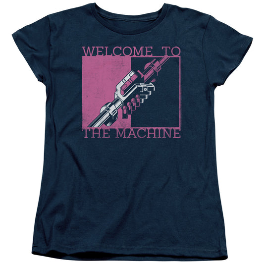 PINK FLOYD : WELCOME TO THE MACHINE WOMENS SHORT SLEEVE Navy 2X