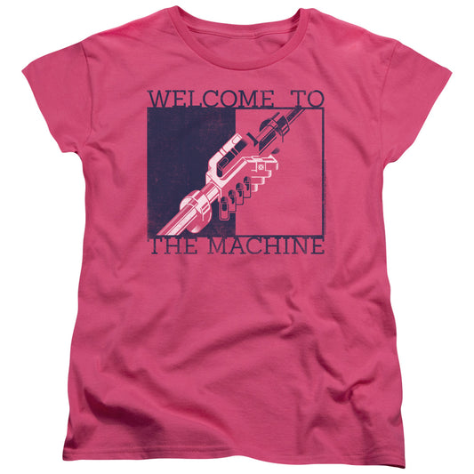 PINK FLOYD : WELCOME TO THE MACHINE 2 WOMENS SHORT SLEEVE Hot Pink SM