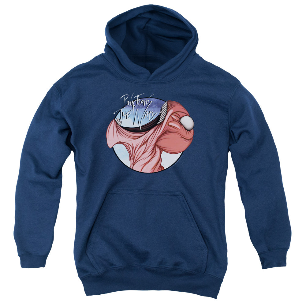 PINK FLOYD : OPEN WIDE YOUTH PULL OVER HOODIE Navy LG