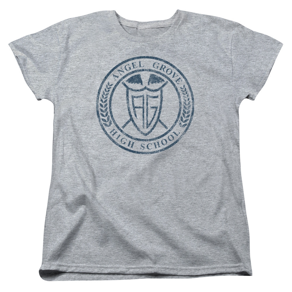 POWER RANGERS : ANGEL GROVE HS S\S WOMENS TEE ATHLETIC HEATHER 2X