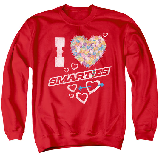 SMARTIES : I HEART SMARTIES ADULT CREW NECK SWEATSHIRT RED 2X