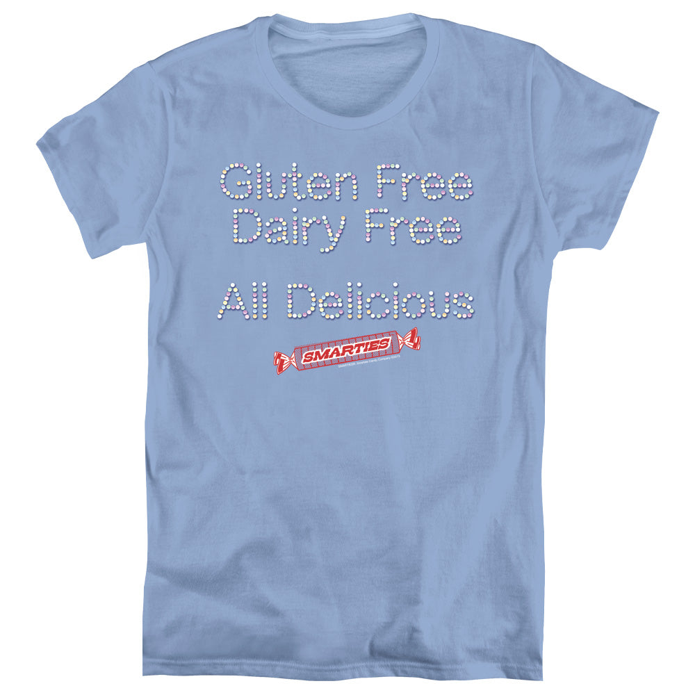 SMARTIES : FREE AND DELICIOUS WOMEN'S SHORT SLEEVE CAROLINA BLUE XL