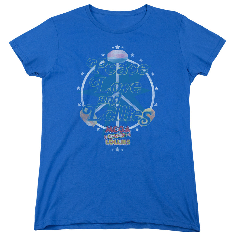 SMARTIES : PEACE LOLLIES WOMENS SHORT SLEEVE ROYAL BLUE SM