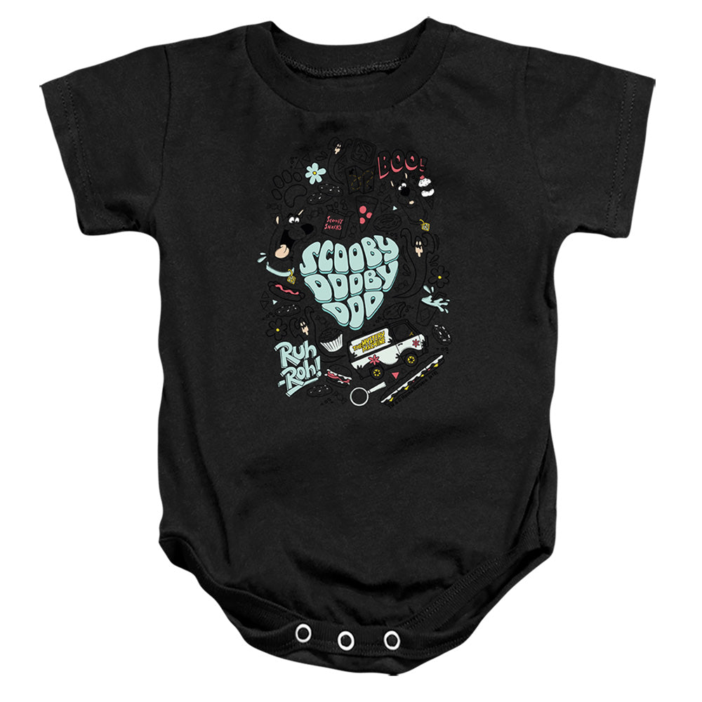 SCOOBY DOO : SCOOBY DOO ICON COLLAGE INFANT SNAPSUIT Black SM (6 Mo)