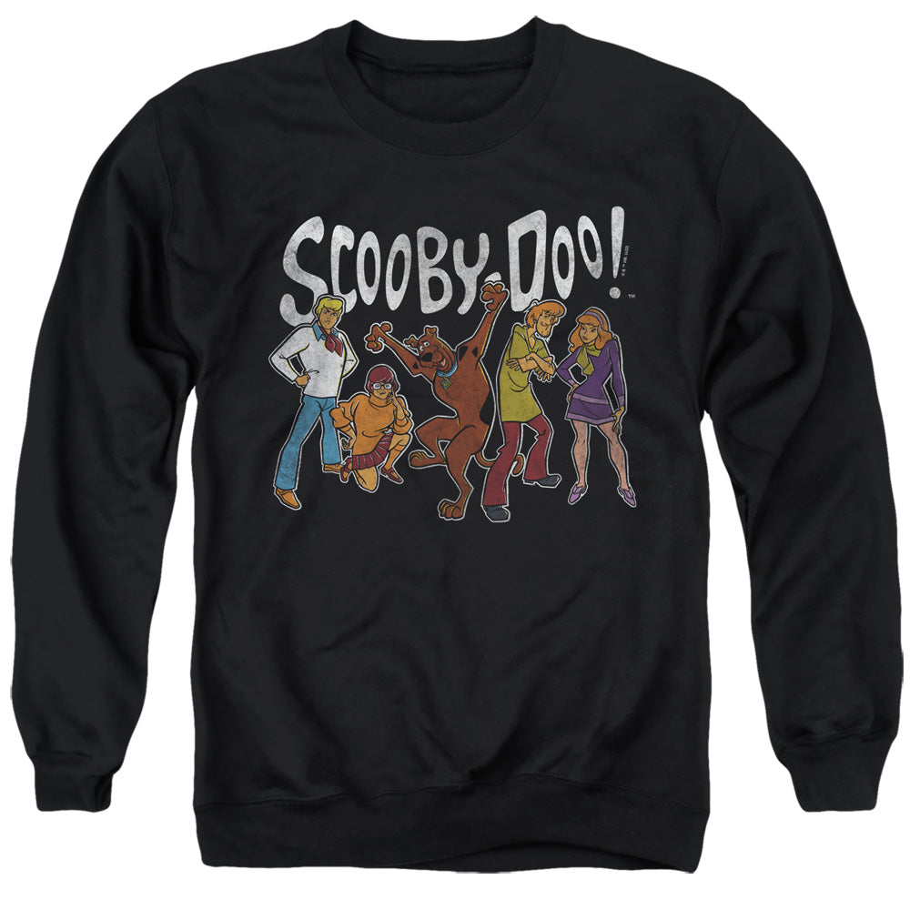 SCOOBY DOO : SCOOBY DOO GANG ADULT CREW SWEAT Black 2X