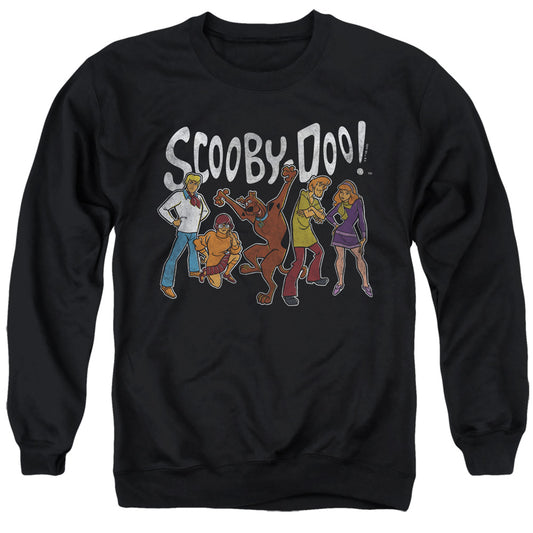 SCOOBY DOO : SCOOBY DOO GANG ADULT CREW SWEAT Black XL