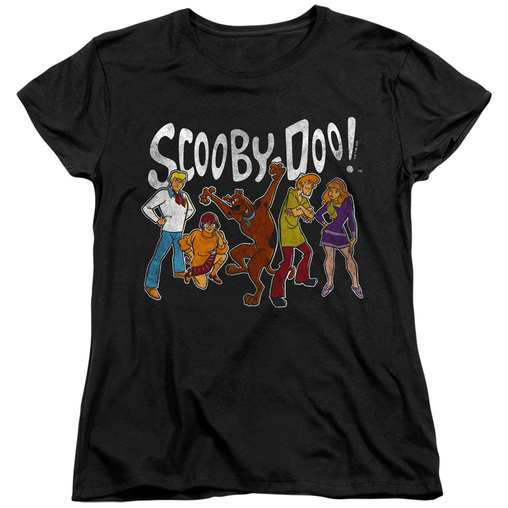 SCOOBY DOO : SCOOBY DOO GANG WOMENS SHORT SLEEVE Black 2X