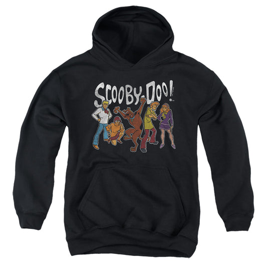 SCOOBY DOO : SCOOBY DOO GANG YOUTH PULL OVER HOODIE Black LG