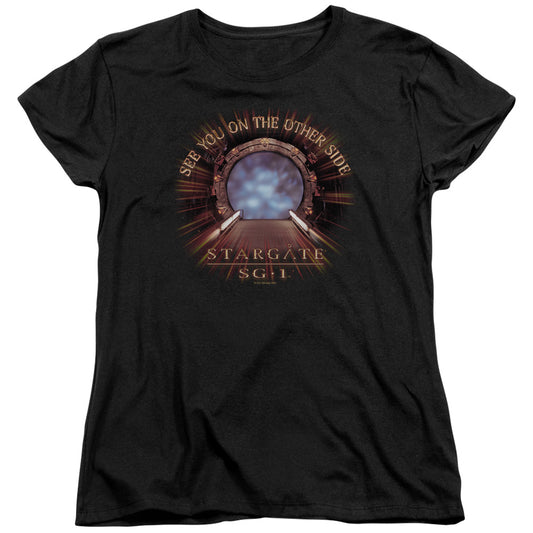 STARGATE SG1 : OTHER SIDE S\S WOMENS TEE BLACK MD