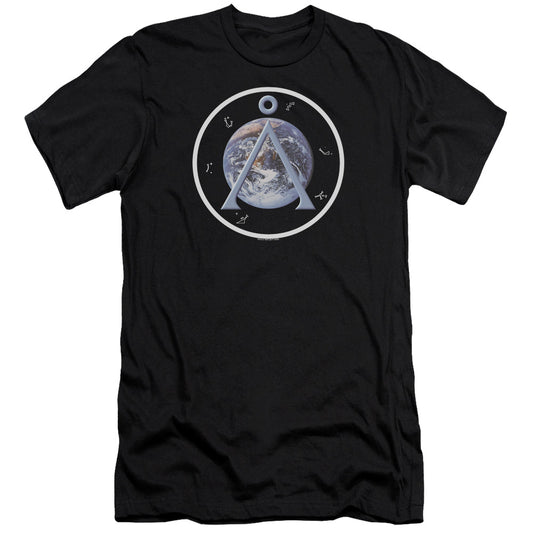 STARGATE SG1 : EARTH EMBLEM PREMIUM CANVAS ADULT SLIM FIT 30\1 BLACK 2X