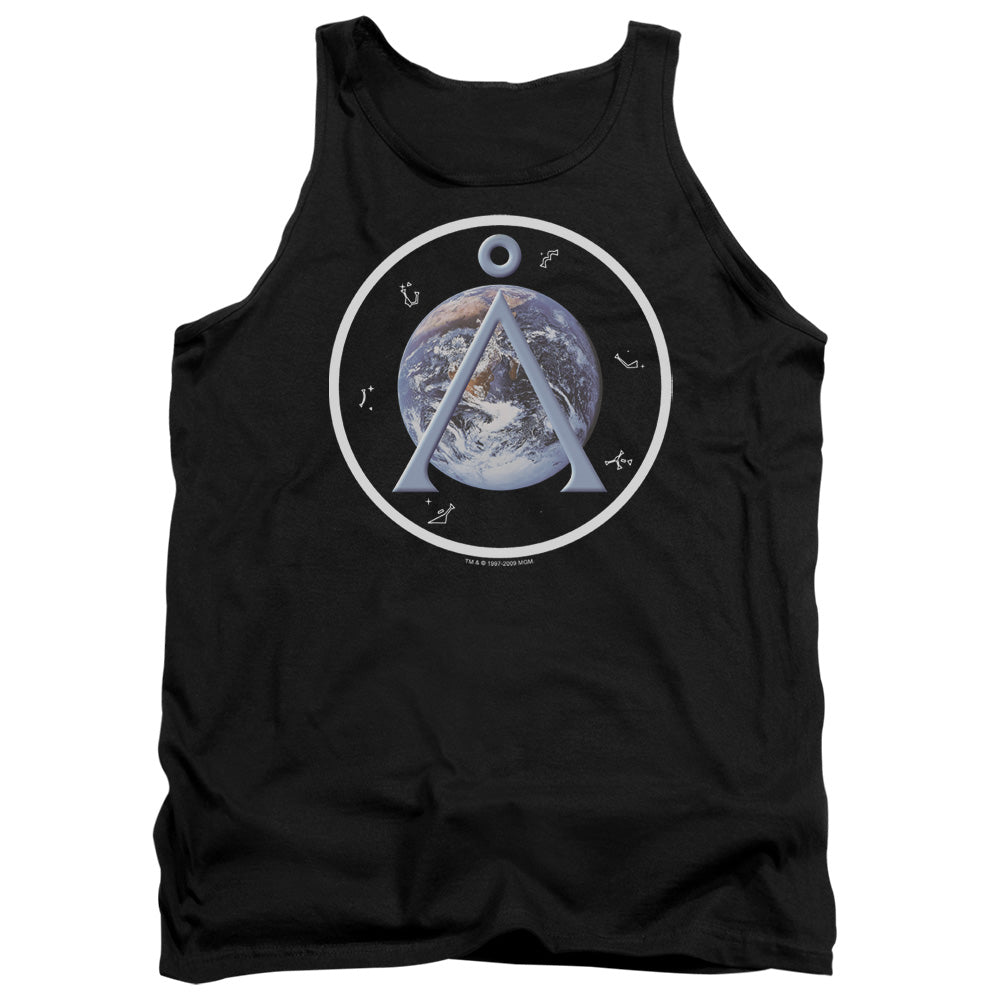 STARGATE SG1 : EARTH EMBLEM ADULT TANK BLACK 2X