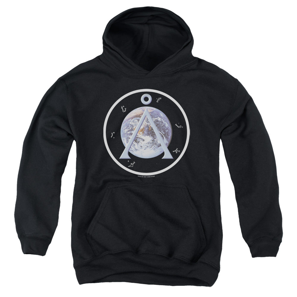 STARGATE SG1 : EARTH EMBLEM YOUTH PULL OVER HOODIE Black LG