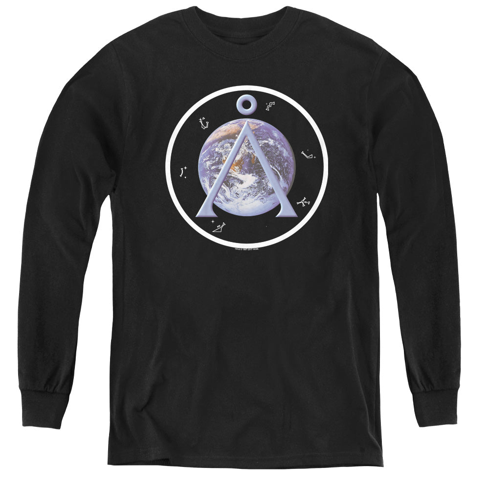 STARGATE SG1 : EARTH EMBLEM L\S YOUTH BLACK LG