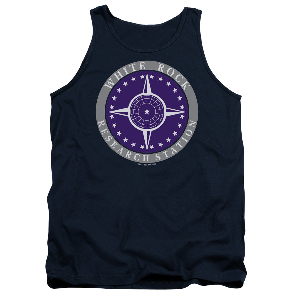 STARGATE SG1 : WHITE ROCK LOGO ADULT TANK NAVY 2X