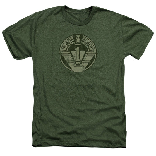 STARGATE SG1 : SG1 DISTRESSED ADULT HEATHER Military Green 2X