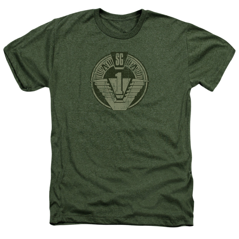 STARGATE SG1 : SG1 DISTRESSED ADULT HEATHER Military Green SM