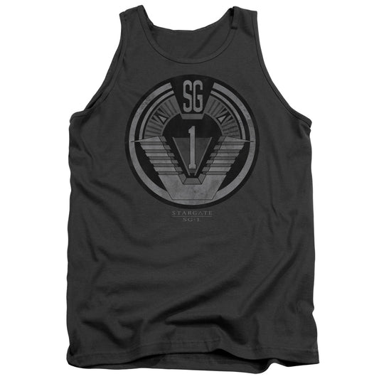 STARGATE SG1 : TEAM BADGE ADULT TANK CHARCOAL SM