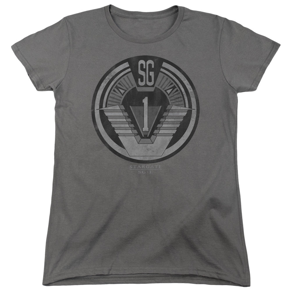 STARGATE SG1 : TEAM BADGE WOMENS SHORT SLEEVE CHARCOAL 2X