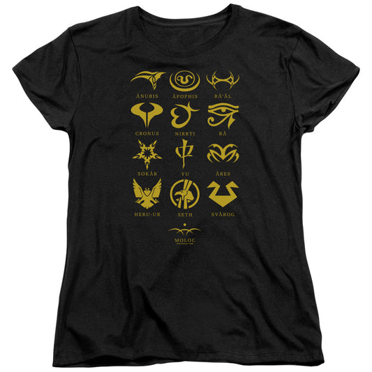 STARGATE SG1 : GOAULD CHARACTERS S\S WOMENS TEE BLACK XL