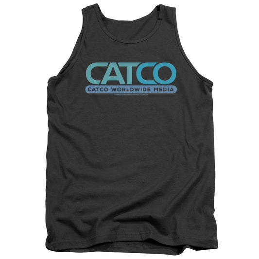 SUPERGIRL : CATCO LOGO ADULT TANK Charcoal SM