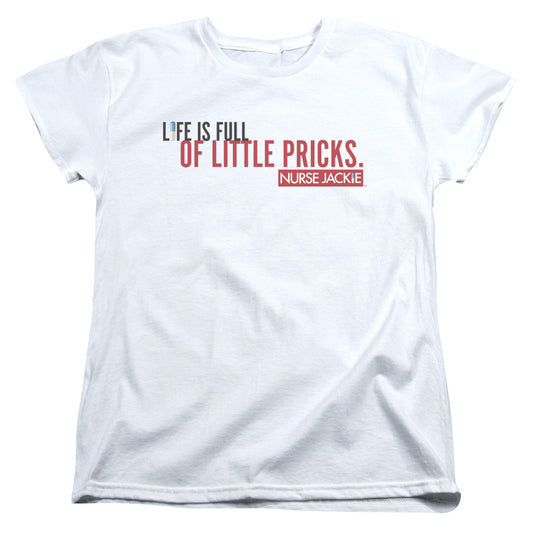 NURSE JACKIE : LIFE IS FULL S\S WOMENS TEE WHITE 2X