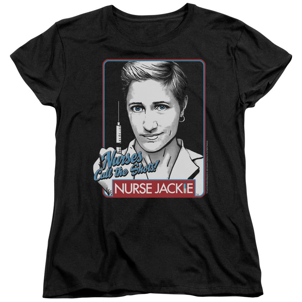 NURSE JACKIE : NURSES CALL THE SHOTS S\S WOMENS TEE BLACK 2X