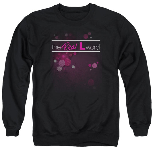 REAL L WORD : FLASHY LOGO ADULT CREW NECK SWEATSHIRT BLACK XL