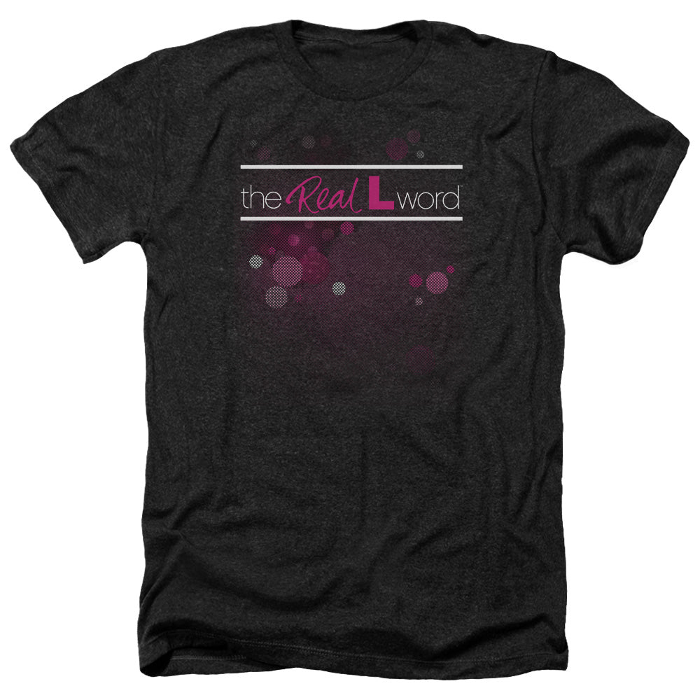 REAL L WORD : FLASHY LOGO ADULT HEATHER BLACK 2X