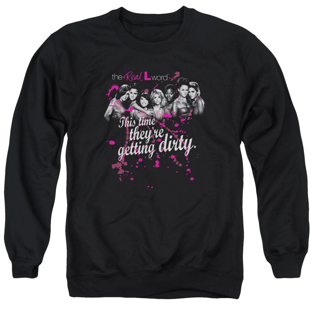 REAL L WORD : DIRTY ADULT CREW NECK SWEATSHIRT BLACK XL