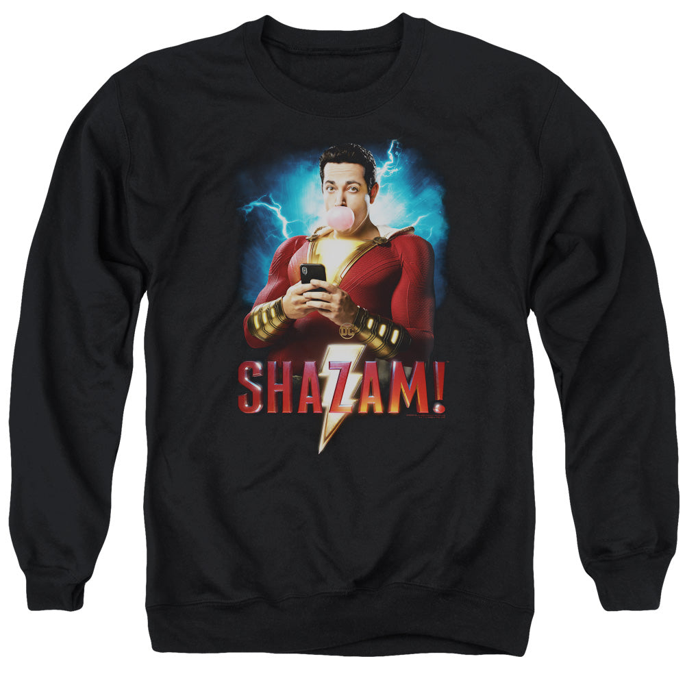 SHAZAM MOVIE : BLOWING UP ADULT CREW SWEAT Black SM