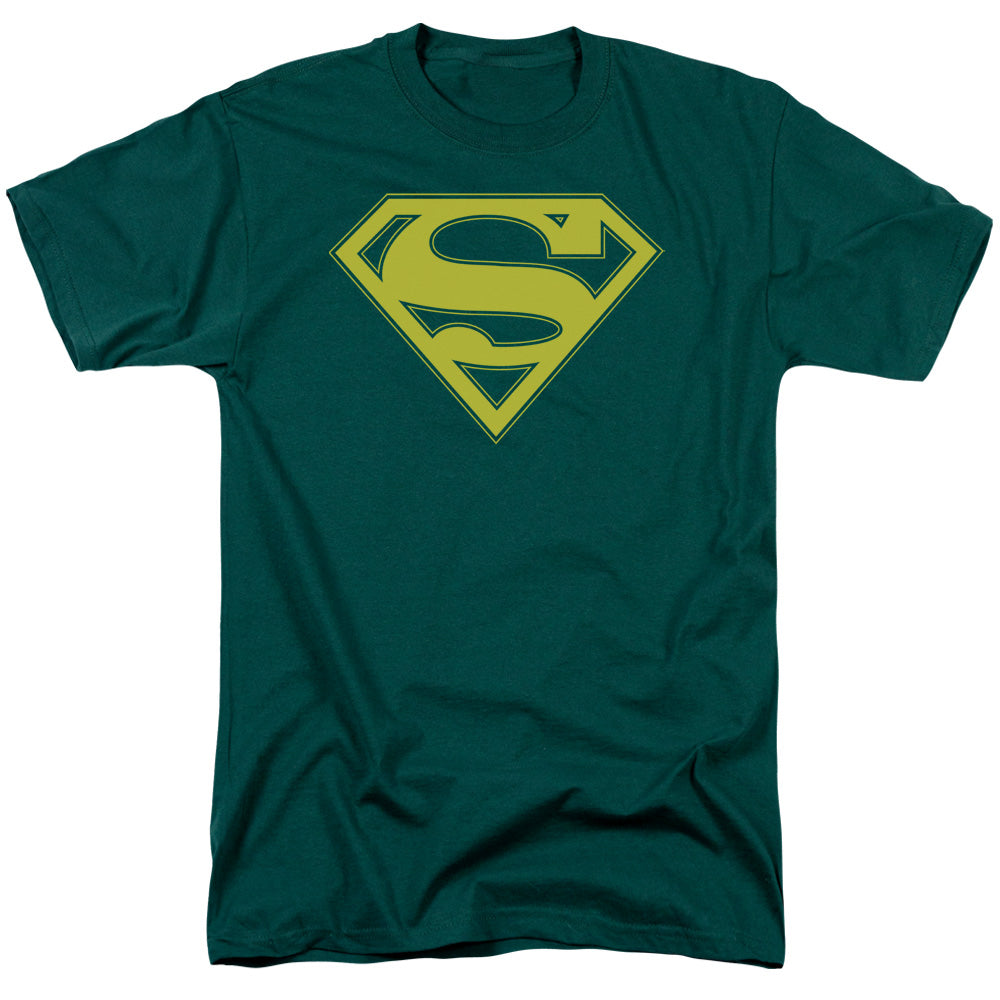 SUPERMAN : YELLOW AND GREEN SHIELD S\S ADULT 18\1 HUNTER GREEN XL