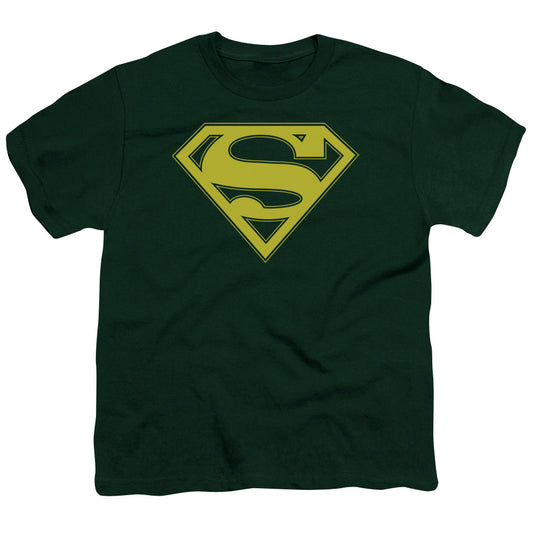 SUPERMAN : YELLOW AND GREEN SHIELD S\S YOUTH 18\1 Hunter Green LG