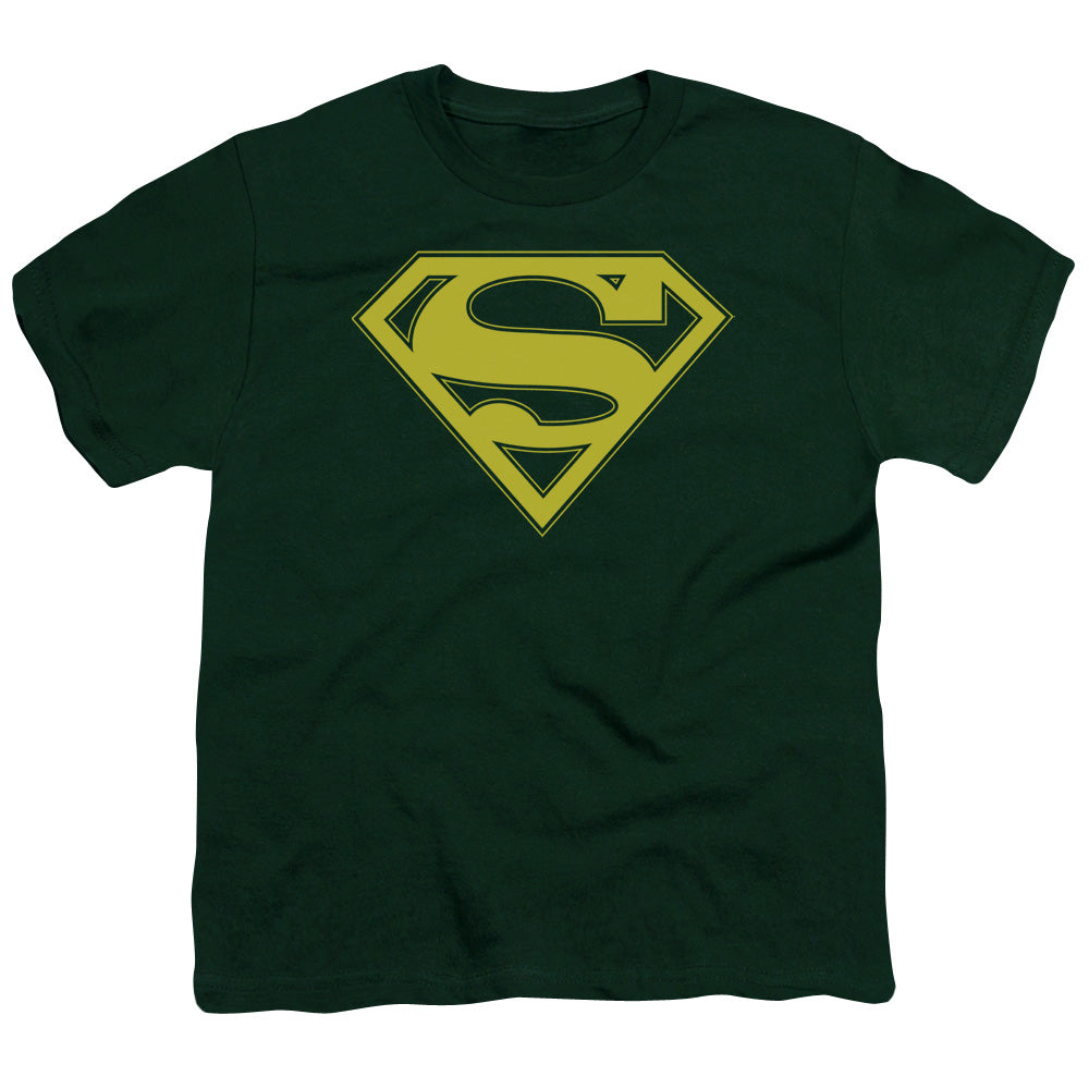 SUPERMAN : YELLOW AND GREEN SHIELD S\S YOUTH 18\1 Hunter Green SM