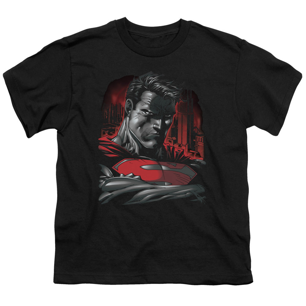 SUPERMAN : MAN OF STEEL S\S YOUTH 18\1 BLACK LG