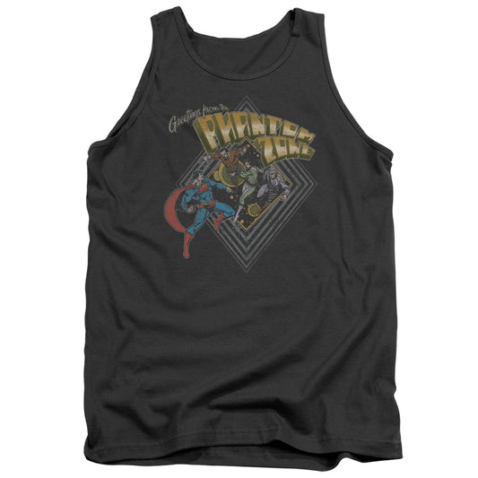 SUPERMAN : ZOD GREETINGS ADULT TANK CHARCOAL 2X