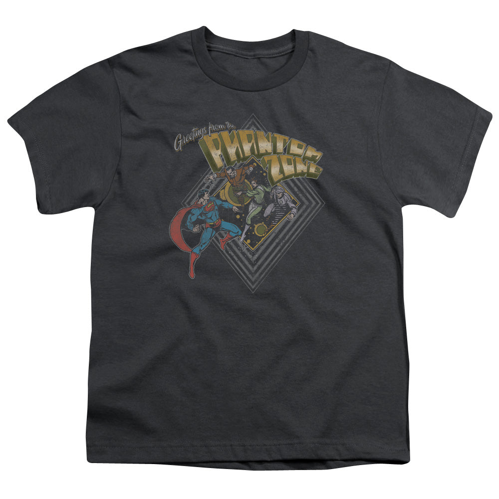 SUPERMAN : ZOD GREETINGS S\S YOUTH 18\1 CHARCOAL XL