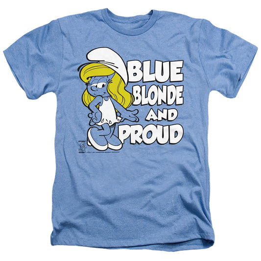 SMURFS : BLUE, BLONDE AND PROUD ADULT HEATHER Light Blue XL