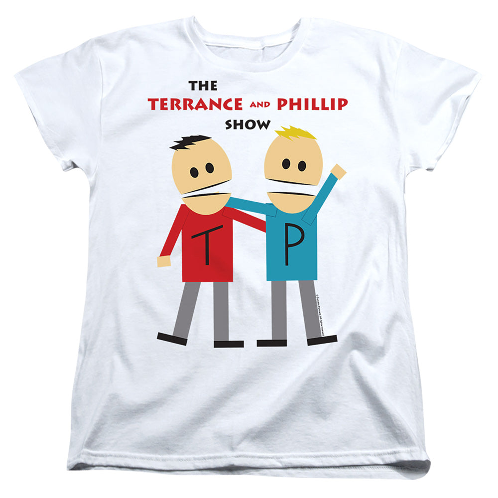 SOUTH PARK : TERRANCE AND PHILLIP WOMENS SHORT SLEEVE White XL