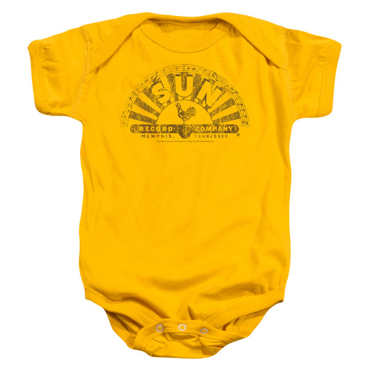 SUN RECORDS : WORN LOGO INFANT SNAPSUIT GOLD LG (18 Mo)