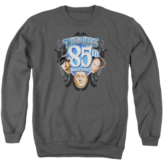 THREE STOOGES : 85TH ANNIVERSARY 2 ADULT CREW NECK SWEATSHIRT CHARCOAL 2X