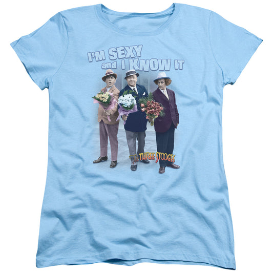 THREE STOOGES : SEXY S\S WOMENS TEE LIGHT BLUE 2X