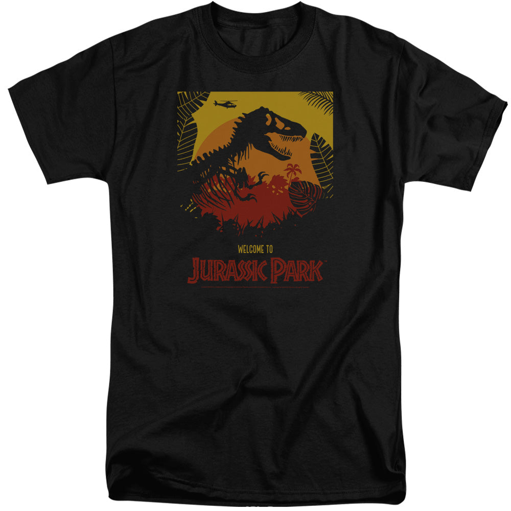 JURASSIC PARK : WELCOME TO JURASSIC PARK ADULT TALL FIT SHORT SLEEVE Black 2X