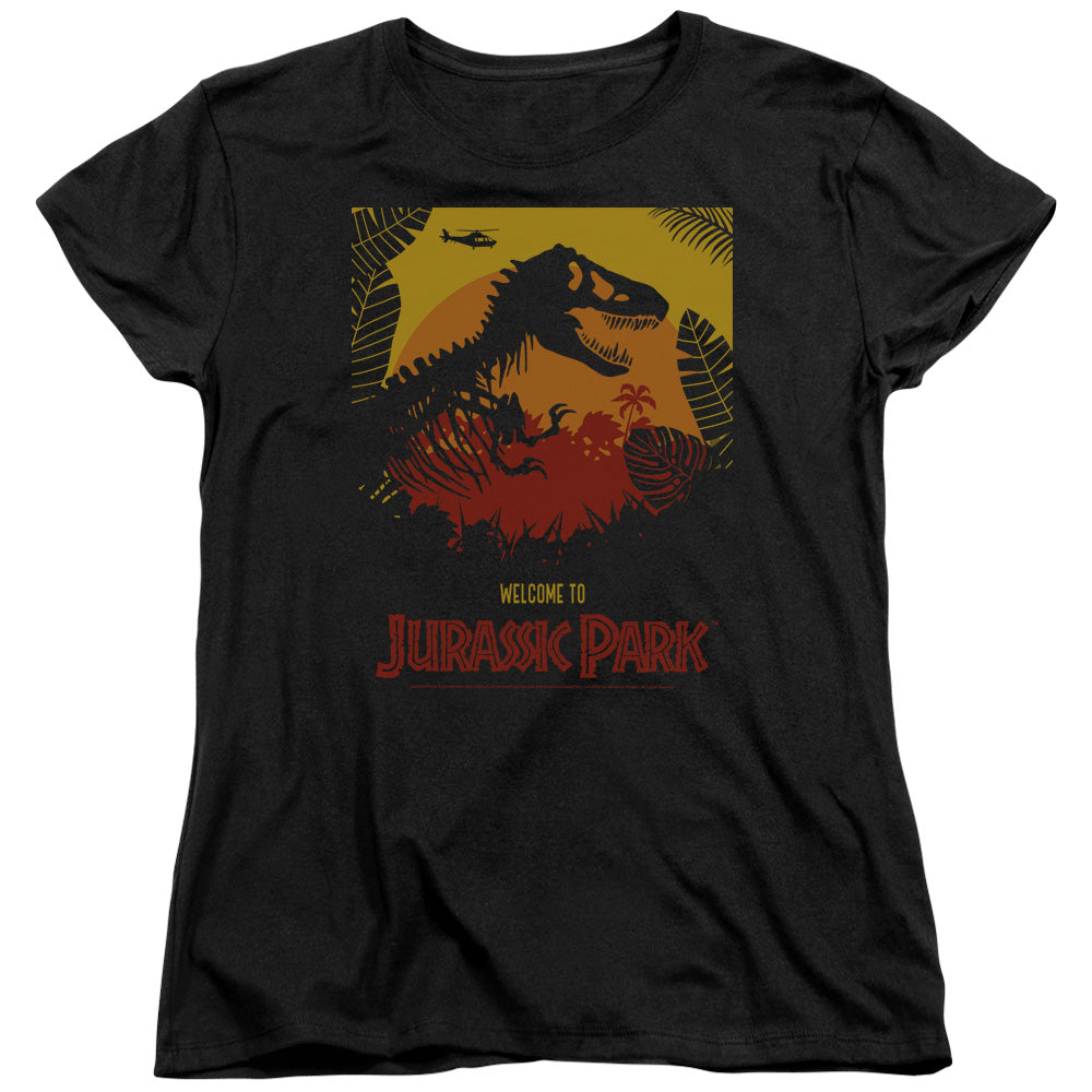 JURASSIC PARK : WELCOME TO JURASSIC PARK WOMENS SHORT SLEEVE Black MD